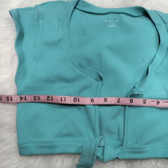 NWOT Urban Outfitters Out From Under Go For Gold Seamless Tie-Front Top Size M - Picture 8 of 10